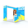 10ft x 10ft SEG light box booth with illuminated archway and counter