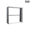 SEG aluminum extrusion frame for light box storage counter 3.3‘x3.3’ PL120-02A showing structural profiles and open storage compartment without graphics