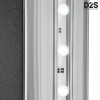 Built-in side-mounted LED strip embedded in aluminum frame profile for edge-lit illumination on SEG light box storage counter PL120-02A
