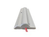 Top view of the sturdy and elegant aluminum base of a premium roll up banner stand against a white background.
