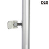 SEG Display Frame connector clamp detail for securing modular folding aluminum exhibition frame sections
