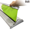 Installing graphic panel into a retractable banner stand base with top clamp bar system