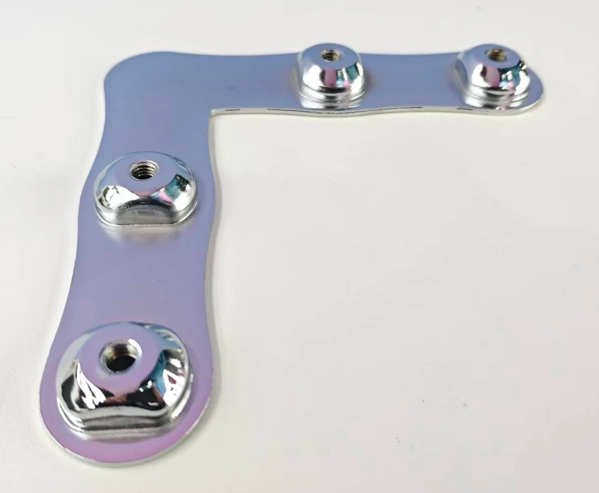 MF62 L-Shape Connector Plate (Inline), Steel Chrome Plated