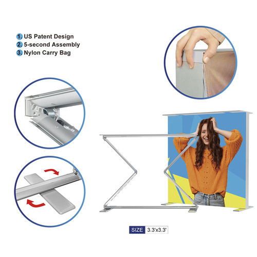 Folding pop up light box counter