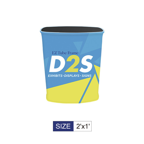 D2S Oval Automatic Fabric Pop Up Podium Counter