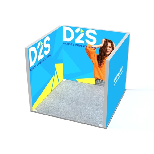 10ft x 10ft U-shape SEG light box booth with three backlit walls