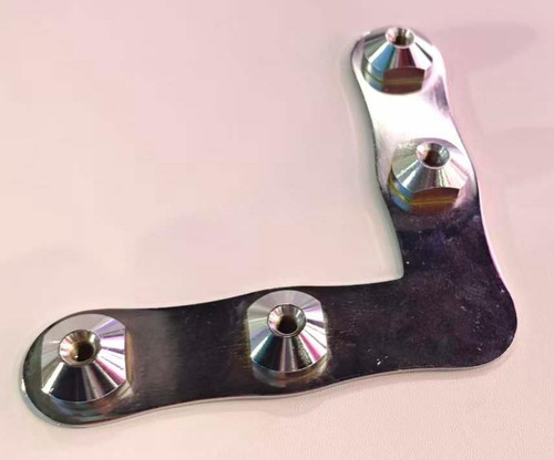 MF62 L-Shape Connector Plate, Steel Chrome Plated