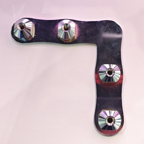 MF62 L-Shape Connector Plate, Steel Chrome Plated