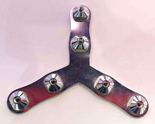 MF62 120° Three-Way Connector Plate, Steel Chrome Plated