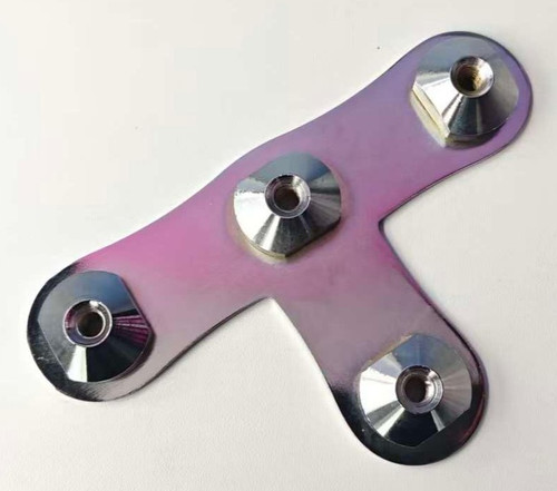 MF62 Small T-Shape Connector Plate, Steel Chrome Plated