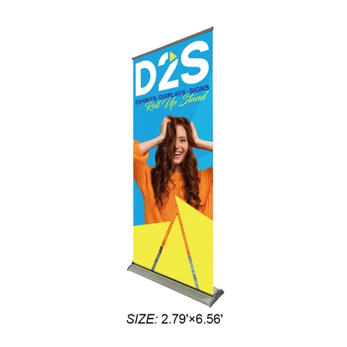 33in x 79in retractable banner stand with full height graphic display for trade shows and promotional events