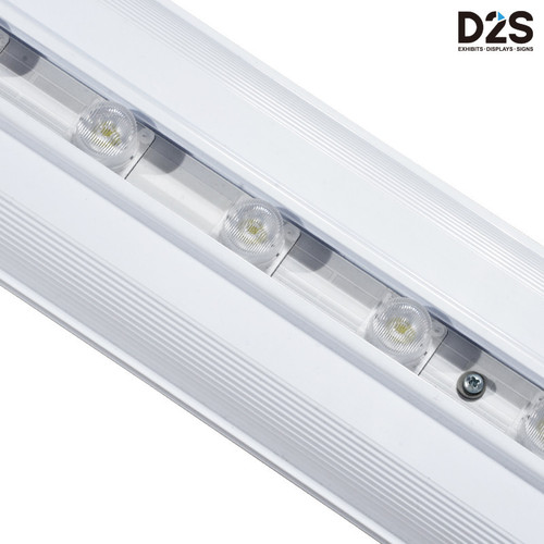 Integrated LED lighting bars inside SEG backlit display frame provide bright and even illumination for fabric graphics