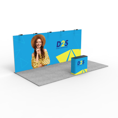 20ft Folding SEG Straight Backwall Display Booth