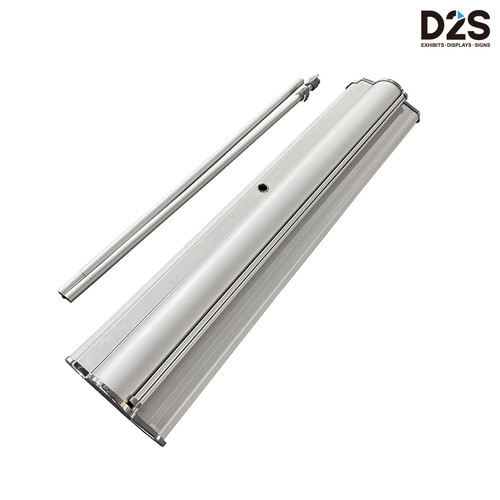 Premium roll up banner stand aluminum base with telescopic support pole for portable display setup