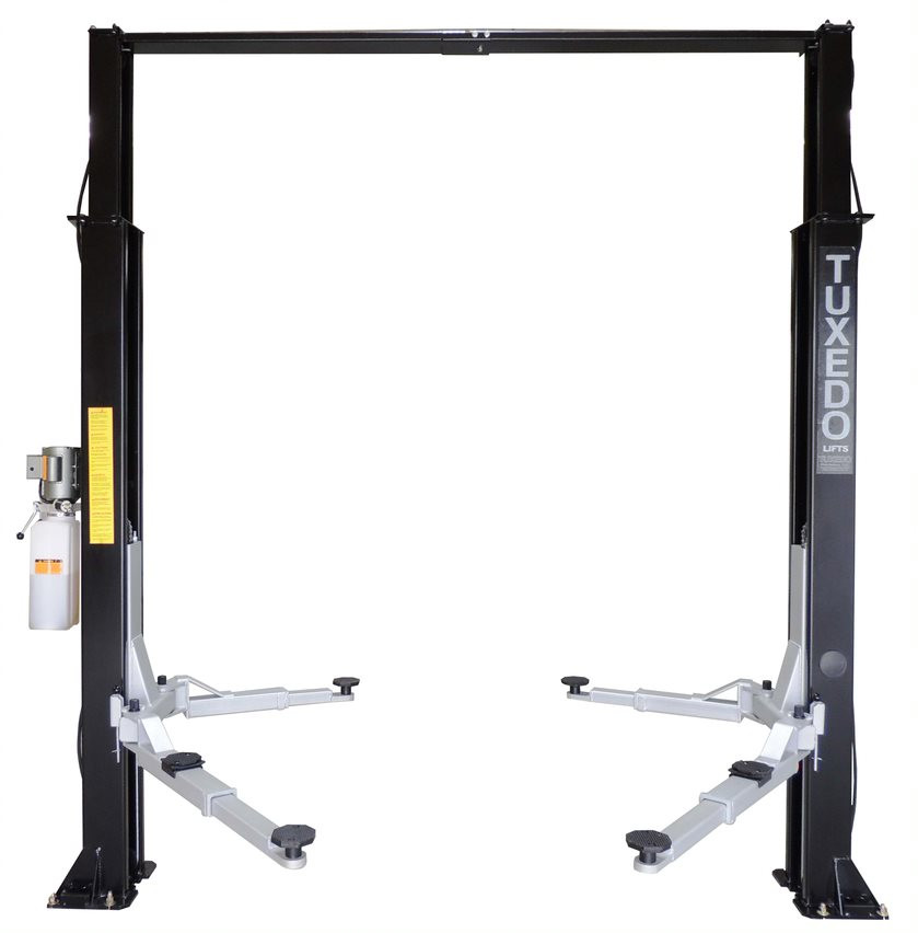 TUXEDO TP9KAC-TUX 9,000 LB. 2 Post Asymmetric Clear Floor Lift