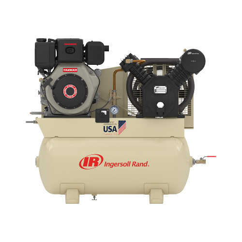 Ingersoll Rand Type 30 Gas 2 Stage 30 Gal 10 HP Horizontal Compressor