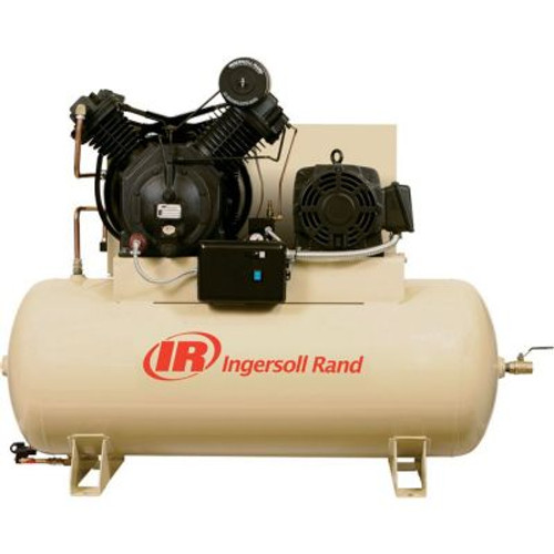 Ingersoll Rand Premium Pressure Lubricated 2 Stage Compressor 10 HP 120 Gal Horizontal Tank