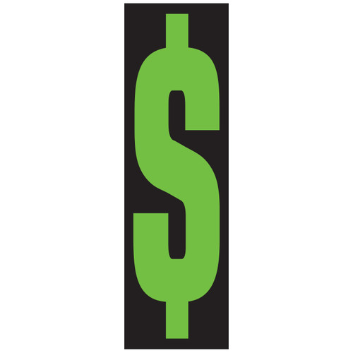Fluorescent Green/Black Window Stickers 9-1/2"  (QTY: 12) # $
