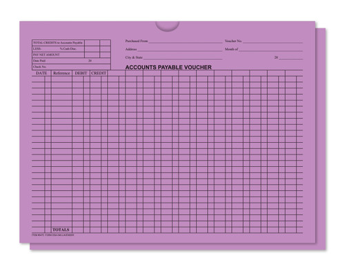 Accounts Payable Voucher Envelopes - 500 Per Box - Form #DSA-540=Lavender