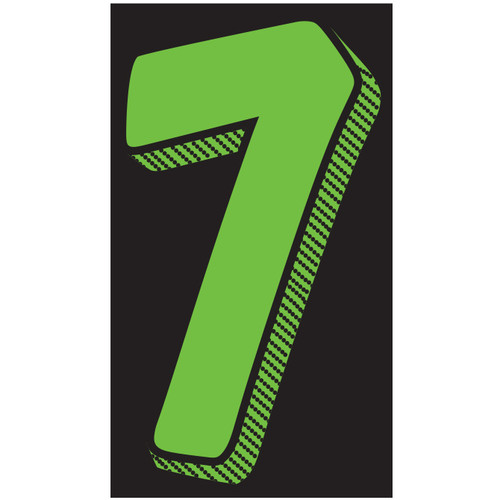 Fluorescent Green/Black Window Stickers 11 1/2" (number 7) pack of 12