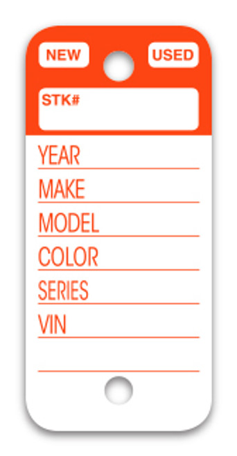 Versa-Tag Top-Stripe Key Tags (VT-225) - QTY. 250  Orange