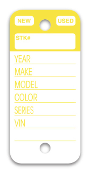 Versa-Tag Top-Stripe Key Tags (VT-225) - QTY. 250  Yellow