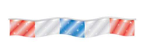 Metallic Streamers: (1-strip per pack) - Red/Silver/Blue