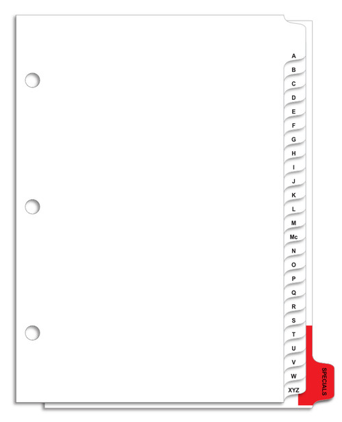 FILE RIGHT Ringbook Alphabet Divider