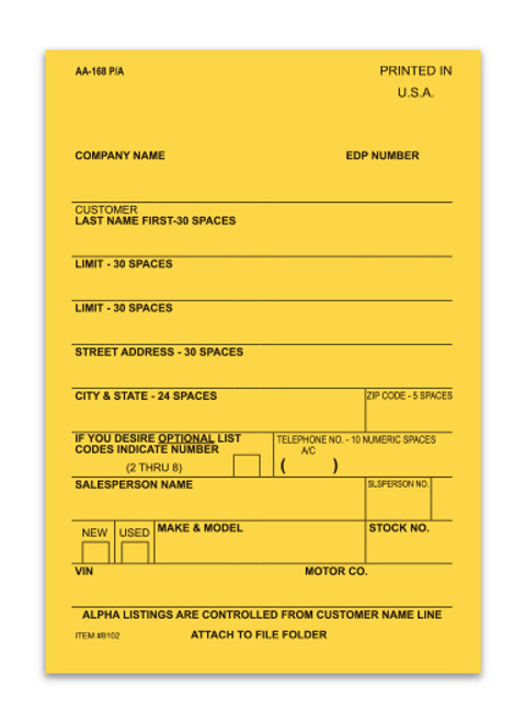 Vehicle Deal Labels-Adhesive (1-part)