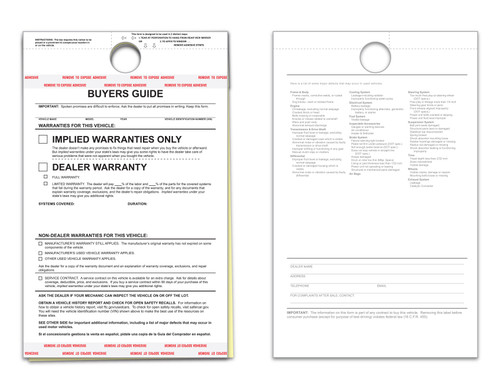 (2017) 2-Part Buyers Guide #8253: Implied Warranty  - FILE COPY  QTY. 100