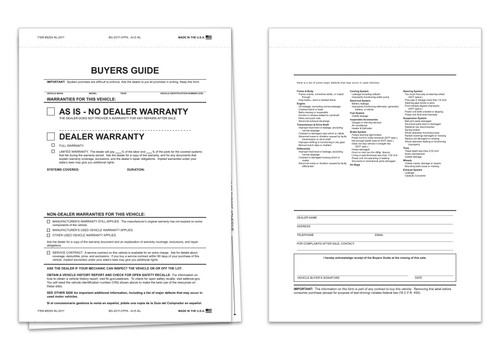 2017 2-Part Buyers Guide (No Lines) QTY. 100