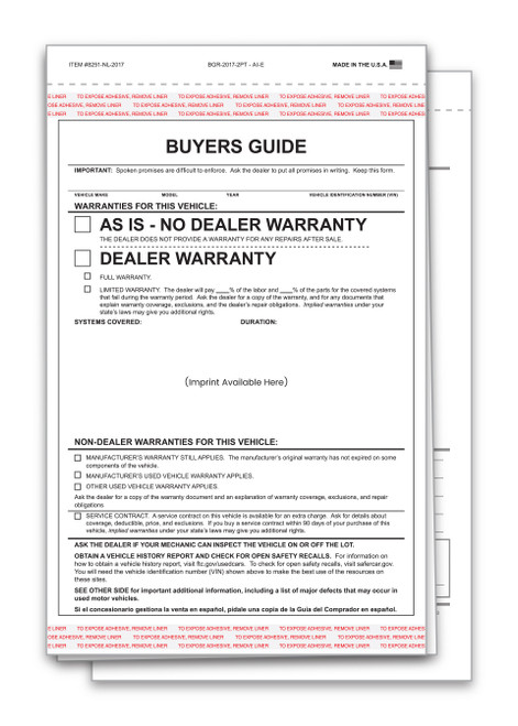 (2017) Buyers Guide-CUSTOM - BG-2017 - As Is - BG3 - No Lines - Imprinted - Qty. 500