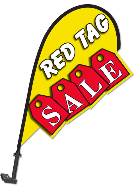 3D Vehicle Clip-On Paddle Flags (QTY. 1) - Red Tag Sale