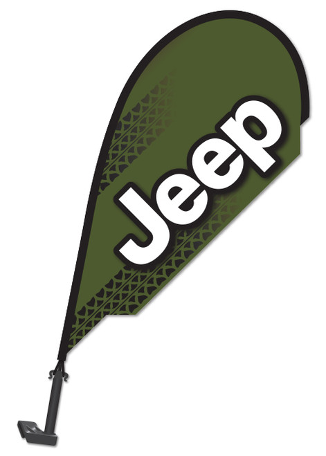 3D Vehicle Clip-On Paddle Flags - MANUFACTURER (QTY. 1) - JEEP