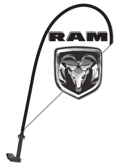 3D Vehicle Clip-On Paddle Flags - MANUFACTURER (QTY. 1) - RAM