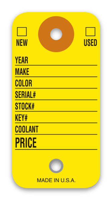 Colored Key Tags   Form #CT 5 9 (QTY: 500) Yellow