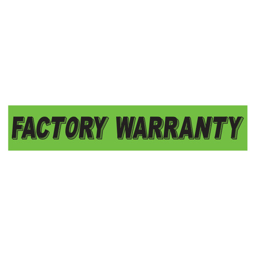 Slogan Window Stickers - Black on Green - FACTORY WARRANTY