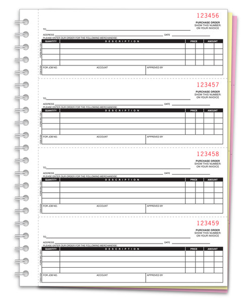 2-Part Purchase Order Books - Plain  (Form# NC-124-2 ) 200/book