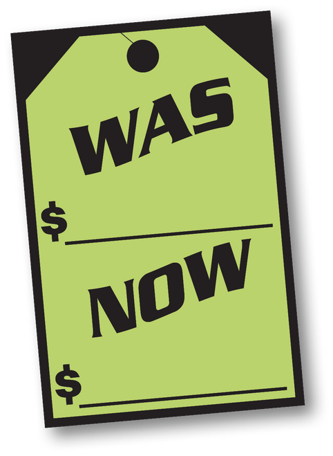 WAS/NOW Window Stickers (dozen per pack) Green