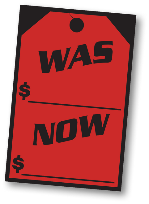 WAS/NOW Window Stickers (dozen per pack) Red