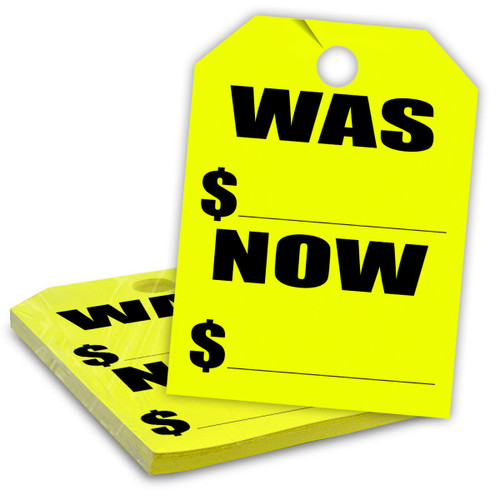 WAS/NOW Window Stickers (dozen per pack) Yellow