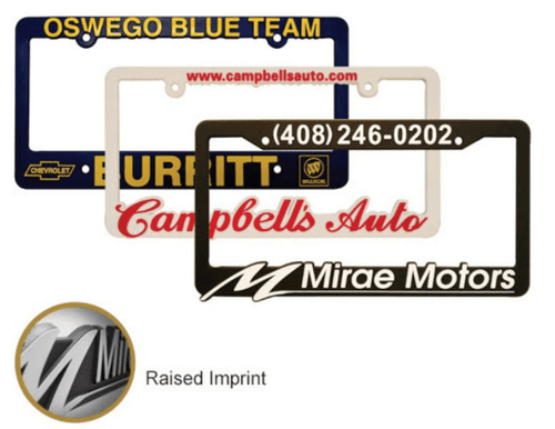 Plate Frames - Plastic Raised Letter - CUSTOM