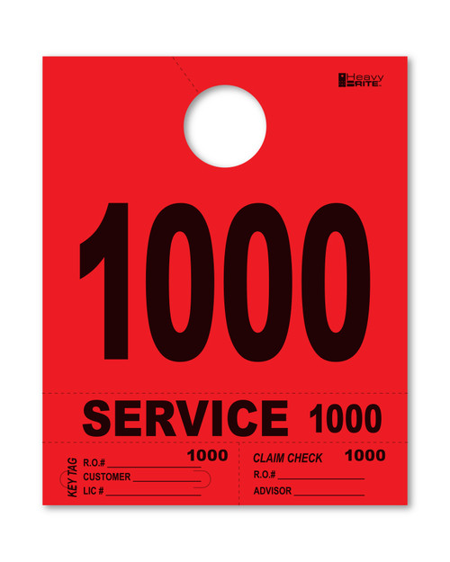 HeavyBrite 4-part Service Dispatch #'s (RED) - QTY. 1,000