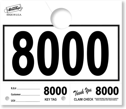 Versa-Tag Colored Dispatch Numbers PLUS (sets of 1,000) White