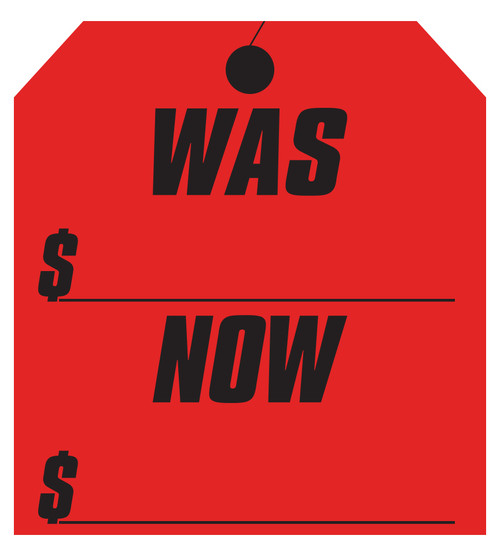 WAS-NOW  Window Removable Vinyl Stickers (Qty. 12) Red