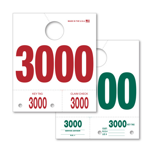 White Service Dispatch Numbers (4 digit) - Form# 4DN - 3000-3999