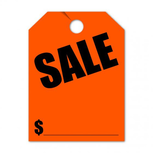 Mirror Hang Tags (Jumbo) SALE - RED Fluorescent (Qty. 50)