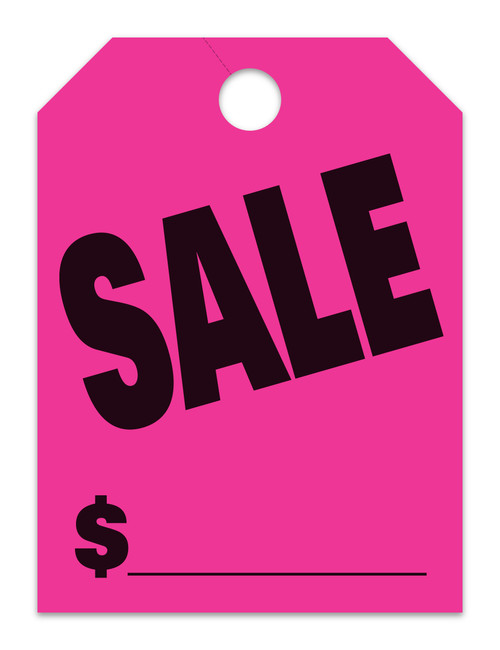 Mirror Hang Tags (Jumbo) SALE - FLOURESCENT PINK