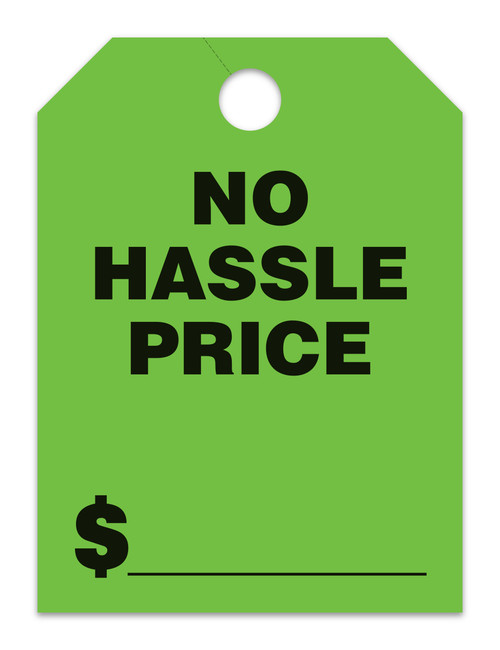 Mirror Hang Tags (Jumbo ) NO HASSLE PRICE - GREEN