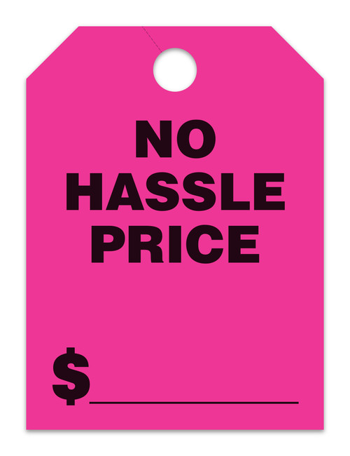 Mirror Hang Tags (Jumbo ) NO HASSLE PRICE - FLOURESCENT PINK